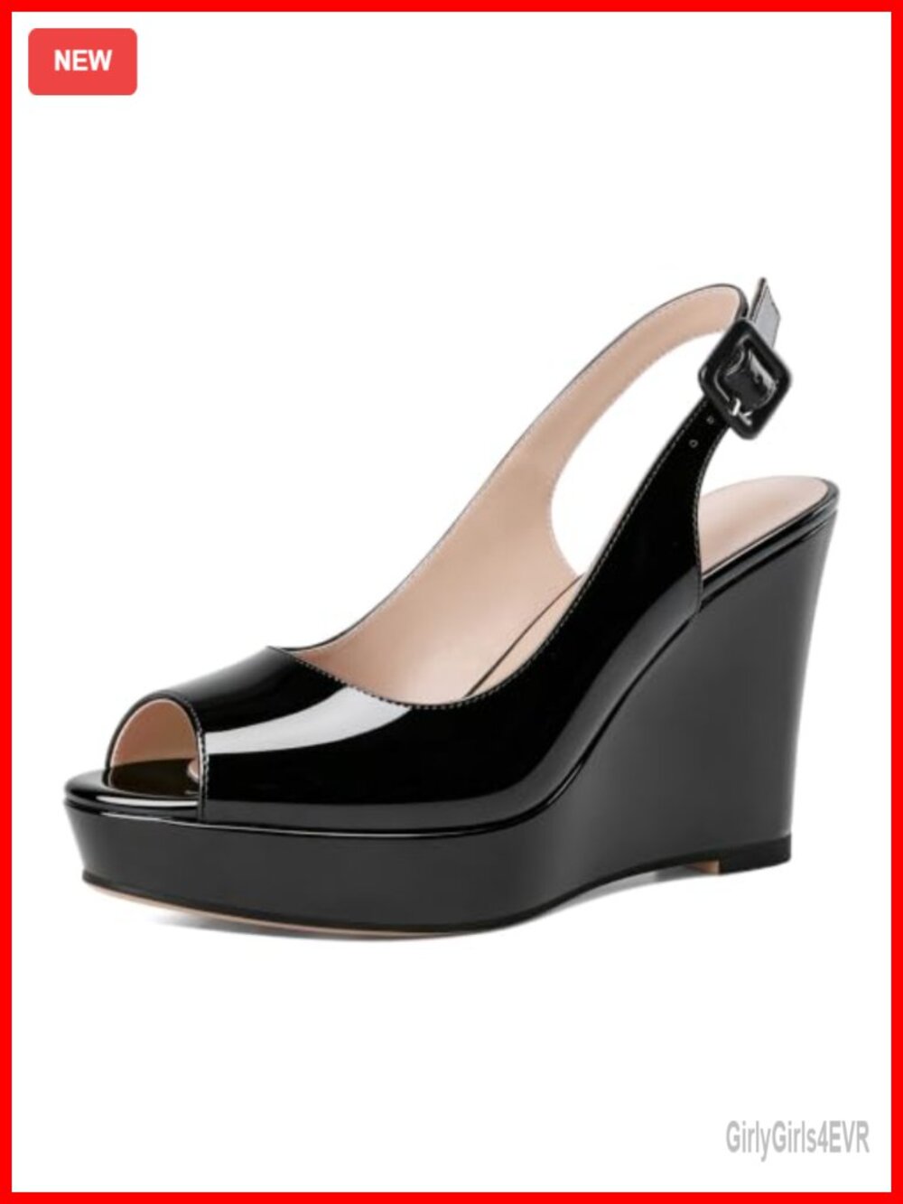 Women's Peep Toe Wedge Heels Slingback Platform High Pumps Dress Sandals
